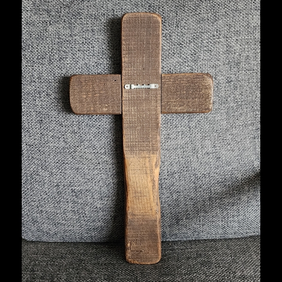 Beautiful Decorative Rustic Folk Art Cross Plaque Piece - Picture 5 of 8